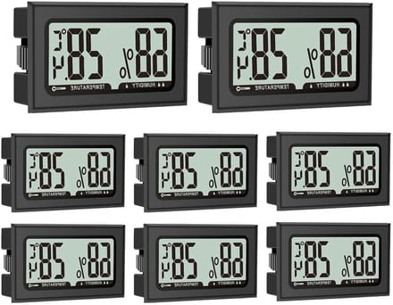 Digitale Hygrometer en Thermometer - Mini Temperatuurmeter voor Binnengebruik in Kantoor, Woonkamer en Slaapkamer (Set van 8)