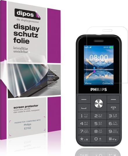 dipos – 4x Beschermfolie geschikt voor Philips E2102 | Krasbestendige & heldere Screenprotector Ultra-Thin