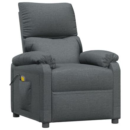 Vidaxl Fauteuil Met Massage, Donkergrijs, Stof