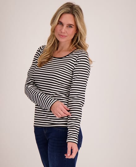 Je m'appelle Dames Top Met stretch - Zwart - Maat L