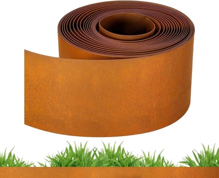 Tuinrand Staal - Gazonafscheiding Metaal - Tuin Organiseren - Weerbestendig Snijdbaar - 10 Meter - Roestbruin