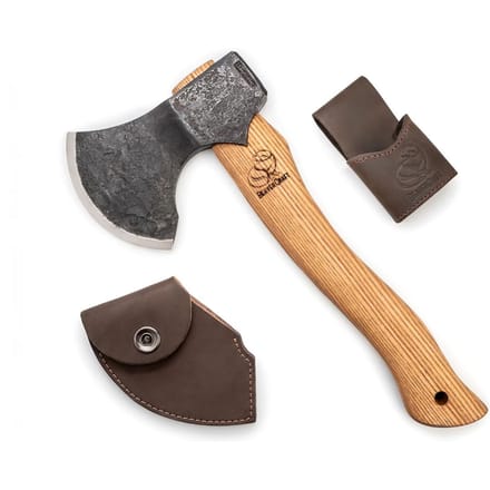 BeaverCraft AX3 – Woodcraft Bushcraft Splitting Hatchet met Leren Schede