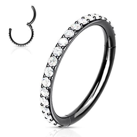 Piercing PVD high quality single CNC 1.2x10 - zwart - LMPiercings