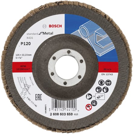 Bosch Flap Disc 125 Standaard for Metaal K120