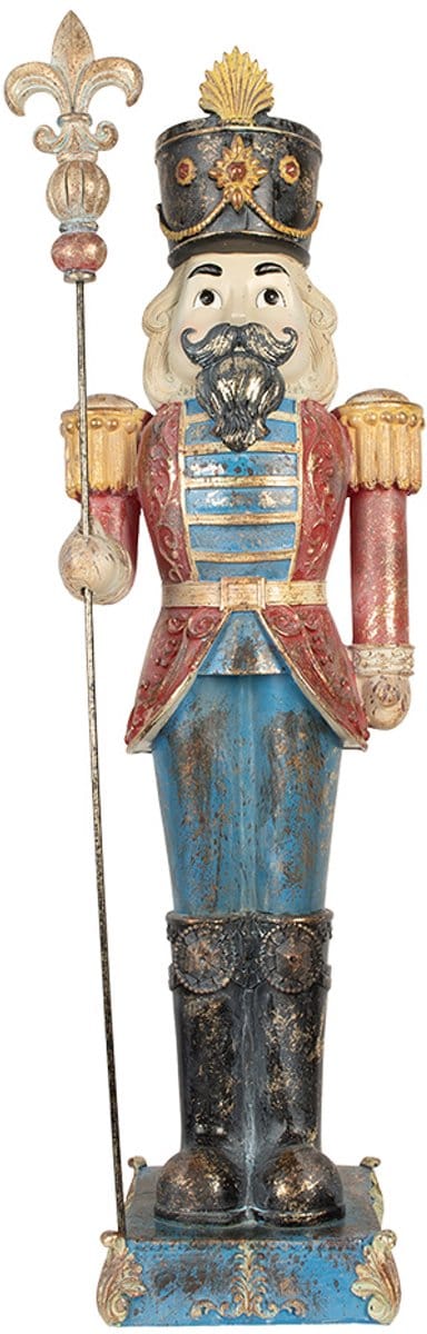 Clayre & Eef Beeld Notenkraker 31x23x99 cm Blauw Kunststof