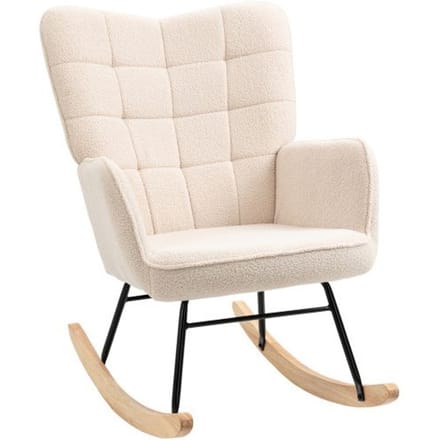Fauteuil - MUVOE - Cipres ligstoel - Berberfleece vulling - Beige - Max. 120 kg