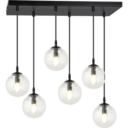 Glazen hanglamp eetkamer Cosmo 6-lichts | NADUVI Collection