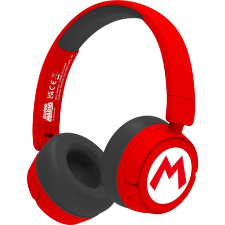 Super Mario - Mario logo - draadloze kinderkoptelefoon - volumebegrenzing - lange batterijduur - microfoon - opvouwbaar - bluetooth