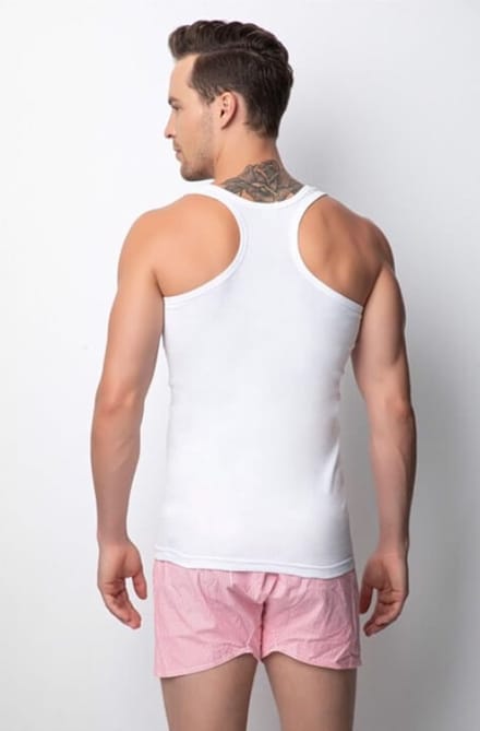 3 pack-Heren Halterhemd-Onderhemd Heren-Singlet Heren-wit-maat M