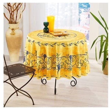 Provençaalse ronde vlekbestendige blauweregen tafelkleed 100% polyester