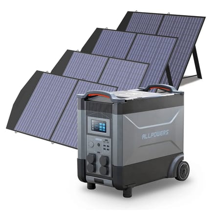 ALLPOWERS Solar Generator Kit 4000W (R4000 + SP027 100W Solar Panel) - R4000 +4pcs SP027 Solar Panel 100W