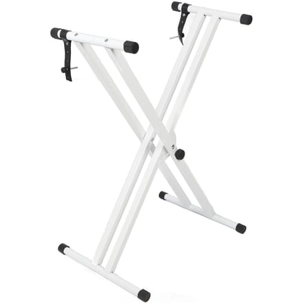 Elektronisch Toetsenbord Statief Hoogte Breedte Verstelbaar Antislip Dubbel X Frame Toetsenbord Statief voor 54 tot white