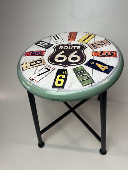 “Route 66” retro kruk Metaal