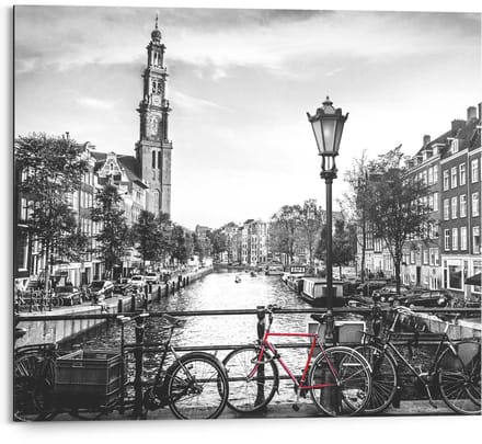 Schilderij Amsterdamse grachten - 40 x 50 - Hout - REINDERS