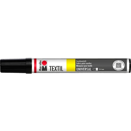 Marabu Textielschilder, 2-4 mm - Zwart