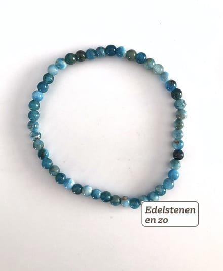Apatiet armband kraal 4mm blauwgroen communicatie, ontwikkeling, groei