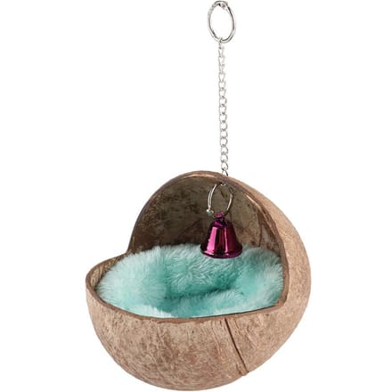 Nid d'élevage pour oiseaux en cosse de noix de coco naturelle, lit, cage, nid d'éclosion avec tapis black