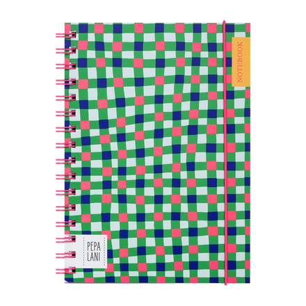Pepa Lani notebook coloured wireo A5 Flower Checks on checks