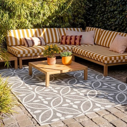 Fraai Buitenkleed - Summer Pattern Grijs - 80x150cm