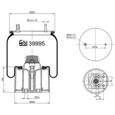 Veerbalg, luchtvering FEBI BILSTEIN 39995