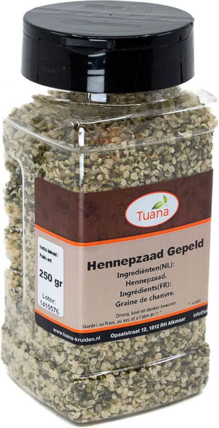 Tuana Kruiden - Hennepzaad Gepeld - Strooibus 200 Gram - MP-H-0004