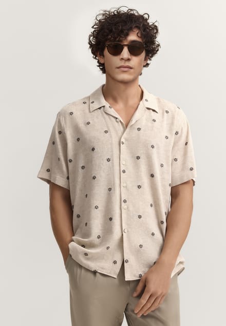 Bugatti Herren Korte mouwen shirt Modern Fit van een katoenmix