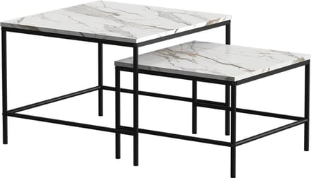 Vicco Ramio Salontafel set – 60 x 60 cm 2 delen Wit/zwart