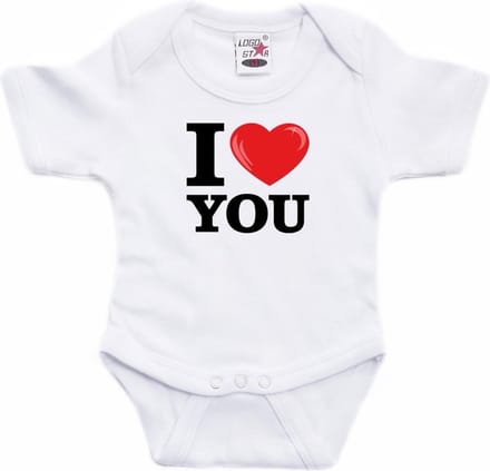 Wit I love you rompertje baby - Babykleding 92