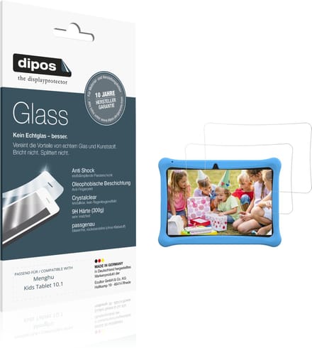 dipos – 2x Pantserfolie geschikt voor Menghu Kids Tablet 10.1 | 9H Screenprotector