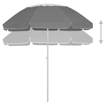 vidaXL - Strandparasol - 300 - cm - antracietkleurig
