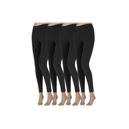 Legging Dames - Katoen - 4-Pack - Antraciet / S/M
