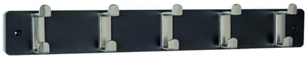 Kapstok – Zwart MDF met 5 RVS-look haken – 55 cm breed – Stevig en modern design