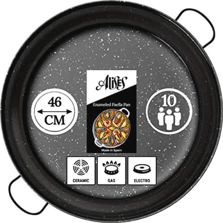 Geëmailleerde Carbon Steel Paella Pan - Natuurlijk Non-Stick 46 cm