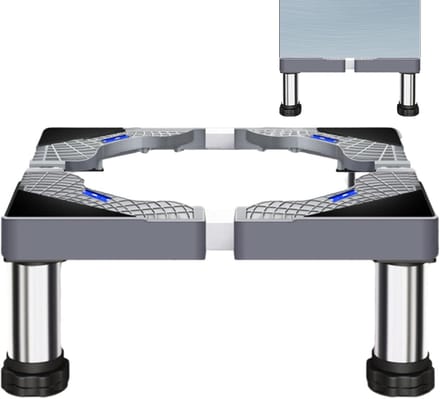 Wasmachine Sokkel - Onderstel Wasmachine Droger - Apparaten Verhogen - Verstelbare Lengte - 40-60 cm - Zilver