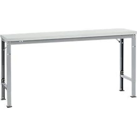 Manuflex AU7081.9006 Werk achtergrond tafel universele speciale met melamine schijf, bxdxh = 1750 x 800 x 722-1022 mm Aluminium-zilver