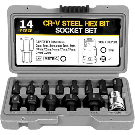 14 stuks 12in Hex Bit Socket Set Elektrische Sleutel Ratelsleutel Hex Bits Accessoire Auto Repareren zwart