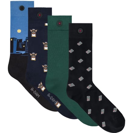 A-DAM Unisex 4-pack Casual Socks Multicolor Größe: 36-40 | Socken Outlet | Unisex