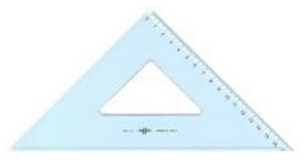 ARDA Squadra 45° 25 cm Linea Uni Polystyreen Transparant
