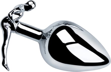 Fixxx - RVS Buttplug met Handvat in de vorm van een Man - Twee Maten M
