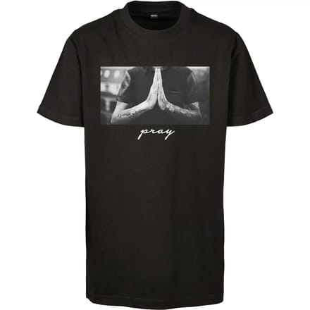 Urban Classics - Pray Kinder T-shirt - Kids 146/152 - Zwart