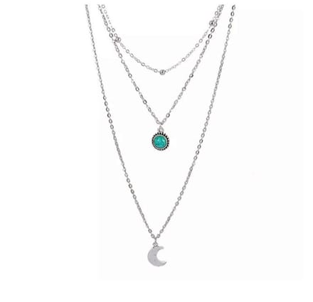 Jomide Ketting Bohemian - Trendy Moon - Zilverkleurig