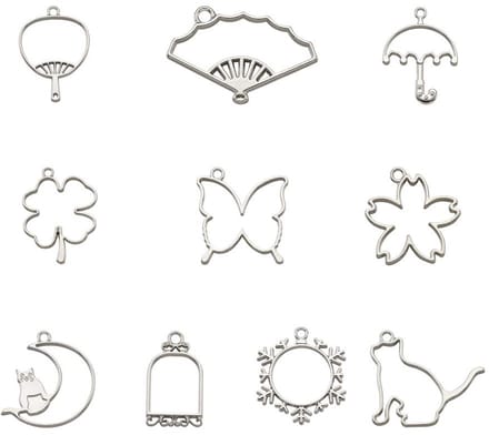 PandaHall Legering holle frame hanger voor het maken van sieraden van hars