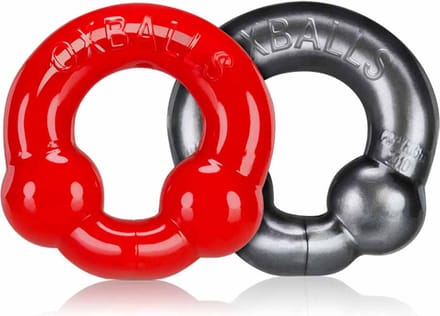 Oxballs - Ultraballs Cockring - 2 stuks - Cockring - Staal & Rood