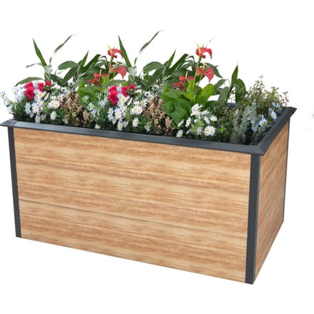 Westmann Plantenbak - gegalvaniseerd staal Hout Print - 150x75x77 cm