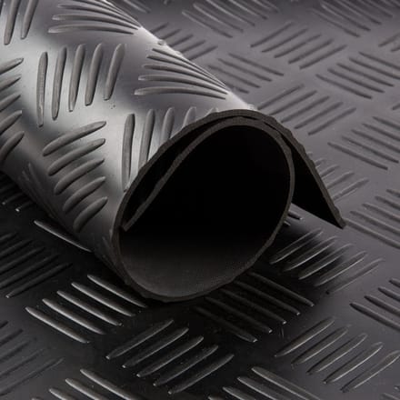 Rubbermat op rol antislip - Tranenplaatmotief - Rubber loper - 2 x 1.8 meter - Dikte: 3mm