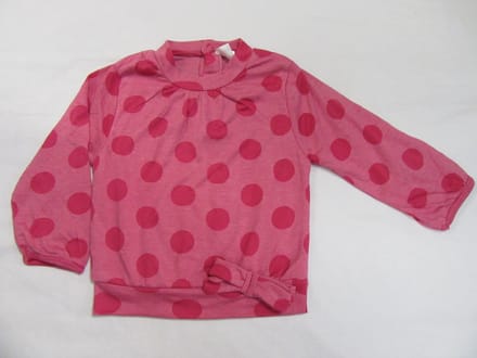 dirkje , meisje ,  t-shirt in rose met stippen 92 - 2 jaar