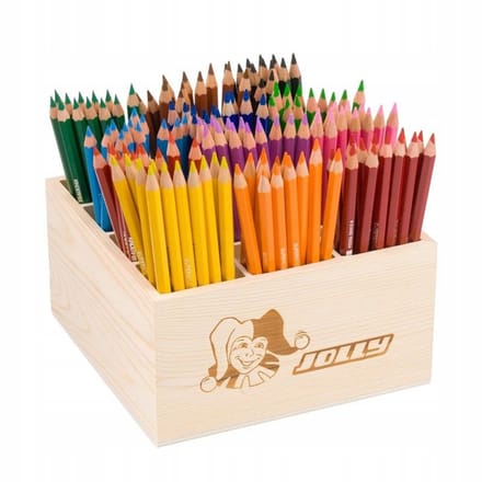 Jolly Supersticks Classique 144 pcs. - grand set de crayons de couleur dans une boîte en bois 5+