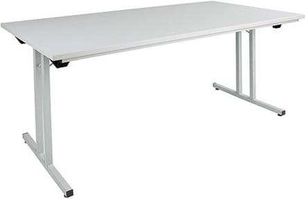 Opklapbare kantinetafel met T-poot 120cm x 80cm zwart frame beuken blad