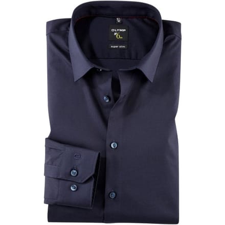 OLYMP No. Six Overhemd, Super Slim, Urban Kent, Marineblauw
