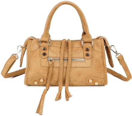 Gallantry® Dames Handtas – Compacte Schoudertas – Imitatie Suède Tas met Rits – Verstelbare Band - Kaki